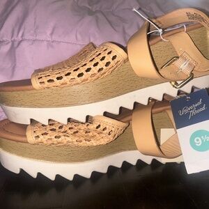 Women's Alba Platform Heels - Universal Thread Tan 9.5